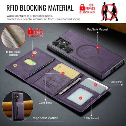 For Samsung Galaxy S23 Ultra 5G MAGKING K2 Series MagSafe RFID Card Bag Detachable Phone Case(Purple) - Galaxy S23 Ultra 5G Cases by MAGKING | Online Shopping UK | buy2fix