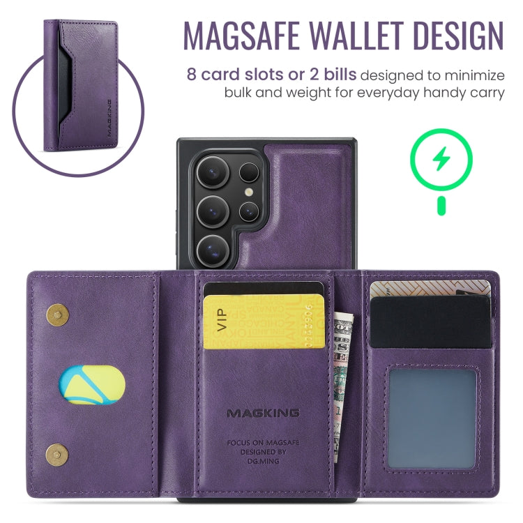 For Samsung Galaxy S23 Ultra 5G MAGKING K2 Series MagSafe RFID Card Bag Detachable Phone Case(Purple) - Galaxy S23 Ultra 5G Cases by MAGKING | Online Shopping UK | buy2fix