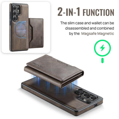 For Samsung Galaxy S25 Ultra 5G MAGKING K2 Series MagSafe RFID Card Bag Detachable Phone Case(Coffee) - Galaxy S25 Ultra 5G Cases by MAGKING | Online Shopping UK | buy2fix