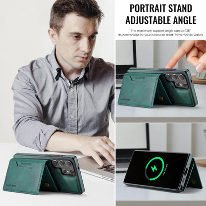 For Samsung Galaxy S25 Ultra 5G MAGKING K2 Series MagSafe RFID Card Bag Detachable Phone Case(Green) - Galaxy S25 Ultra 5G Cases by MAGKING | Online Shopping UK | buy2fix