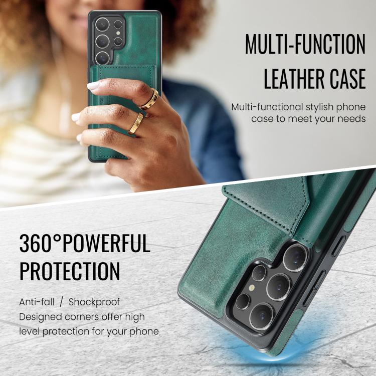 For Samsung Galaxy S25 Ultra 5G MAGKING K2 Series MagSafe RFID Card Bag Detachable Phone Case(Green) - Galaxy S25 Ultra 5G Cases by MAGKING | Online Shopping UK | buy2fix