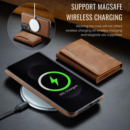 For Samsung Galaxy S25 Edge 5G MAGKING K2 Series MagSafe RFID Card Bag Detachable Phone Case(Brown) - Galaxy S25 Edge 5G Cases by MAGKING | Online Shopping UK | buy2fix