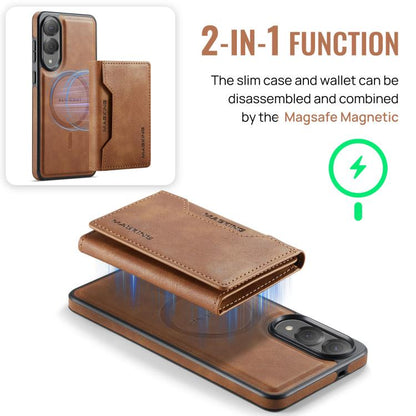 For Samsung Galaxy S25 Edge 5G MAGKING K2 Series MagSafe RFID Card Bag Detachable Phone Case(Brown) - Galaxy S25 Edge 5G Cases by MAGKING | Online Shopping UK | buy2fix