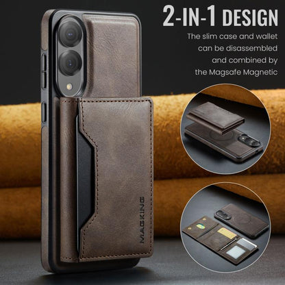 For Samsung Galaxy S25 Edge 5G MAGKING K2 Series MagSafe RFID Card Bag Detachable Phone Case(Coffee) - Galaxy S25 Edge 5G Cases by MAGKING | Online Shopping UK | buy2fix