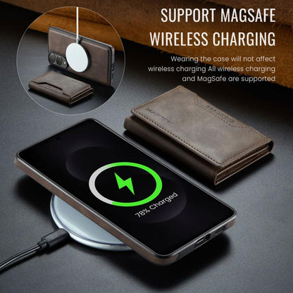 For Samsung Galaxy S25 Edge 5G MAGKING K2 Series MagSafe RFID Card Bag Detachable Phone Case(Coffee) - Galaxy S25 Edge 5G Cases by MAGKING | Online Shopping UK | buy2fix