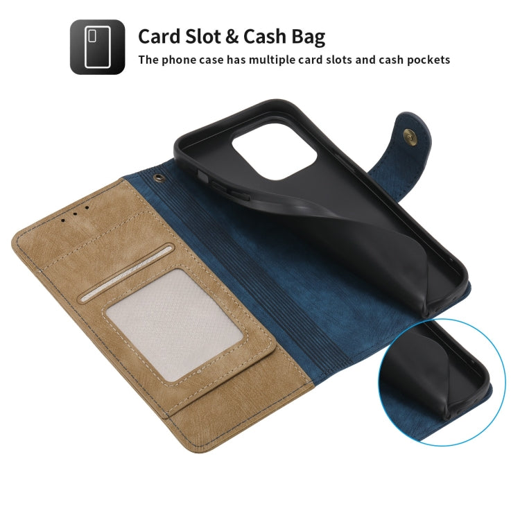 For iPhone 11 Pro POLA Dual-color Zipper Wallet RFID Leather Phone Case(Yellow Blue) - iPhone 11 Pro Cases by POLA | Online Shopping UK | buy2fix