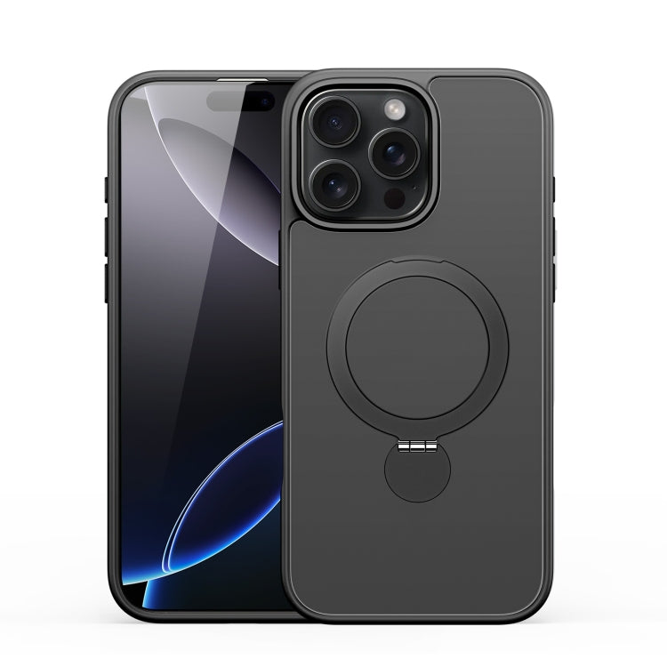 For iPhone 16 Pro DUX DUCIS Yind Series MagSafe TPU Hybrid PC Phone Case with Stand(Black) by DUX DUCIS