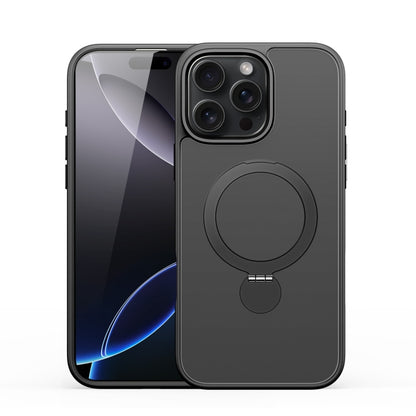 For iPhone 16 Pro DUX DUCIS Yind Series MagSafe TPU Hybrid PC Phone Case with Stand(Black) by DUX DUCIS