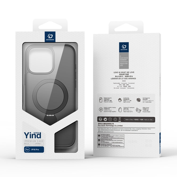 For iPhone 16 Pro DUX DUCIS Yind Series MagSafe TPU Hybrid PC Phone Case with Stand(Grey) by DUX DUCIS