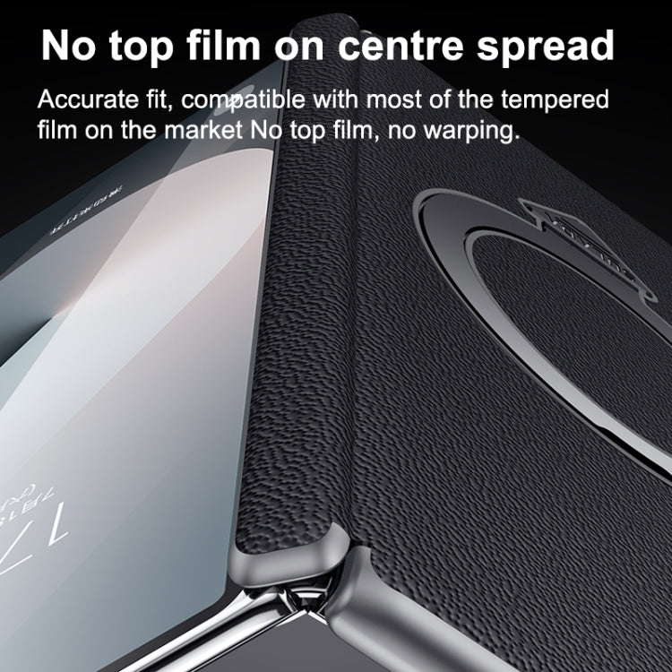 For Samsung Galaxy Z Fold 5 SULADA Top Grain Leather MagSafe Magnetic Holder Phone Case(Blue) - Galaxy Z Fold5 Cases by SULADA | Online Shopping UK | buy2fix
