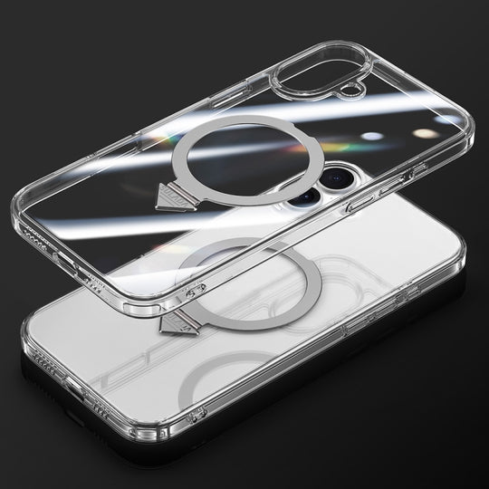For iPhone 16 SULADA Transparent MagSafe Magnetic Holder Phone Case