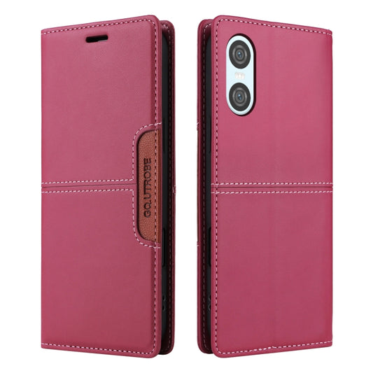 For Sony Xperia 10 VI GQUTROBE G01 RFID Anti-theft Leather Phone Case(Red) - Sony Cases by GQUTROBE | Online Shopping UK | buy2fix