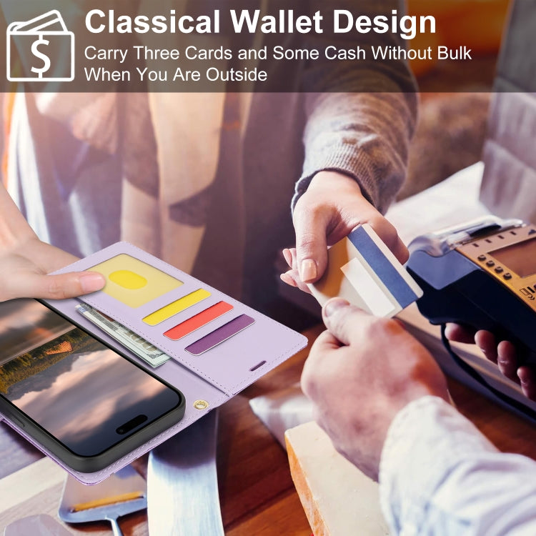 For Samsung Galaxy S25 5G Peony Flowers Imprint Leather Phone Case(Purple) by buy2fix