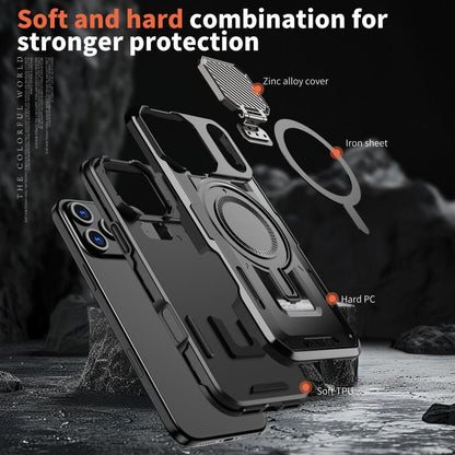 For iPhone 17 Pro Max Shield Frame Holder MagSafe Phone Case(Black) - iPhone 17 Pro Max Cases by buy2fix | Online Shopping UK | buy2fix