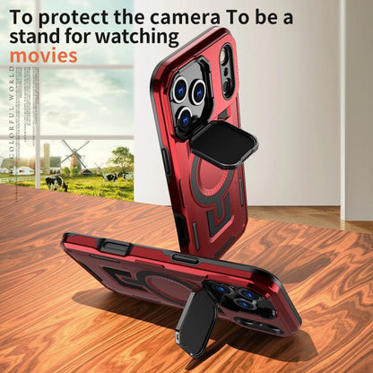 For iPhone 17 Pro Shield Frame Holder MagSafe Phone Case(Red) - iPhone 17 Pro Cases by buy2fix | Online Shopping UK | buy2fix