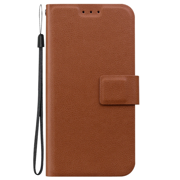 For iPhone 16e Ultra-thin Voltage Magnetic Buckle Leather Phone Case(Brown) - iPhone 16e Cases by buy2fix | Online Shopping UK | buy2fix