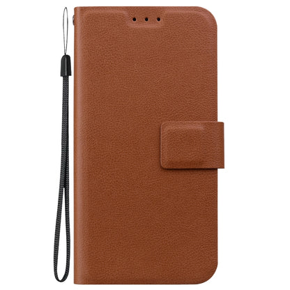 For iPhone 16e Ultra-thin Voltage Magnetic Buckle Leather Phone Case(Brown) - iPhone 16e Cases by buy2fix | Online Shopping UK | buy2fix
