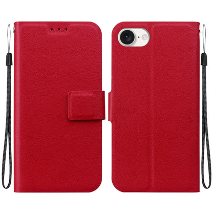 For iPhone 16e Ultra-thin Voltage Magnetic Buckle Leather Phone Case(Red) - iPhone 16e Cases by buy2fix | Online Shopping UK | buy2fix