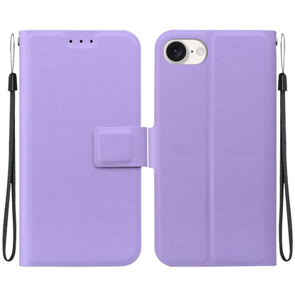 For iPhone 16e Ultra-thin Voltage Magnetic Buckle Leather Phone Case(Purple) - iPhone 16e Cases by buy2fix | Online Shopping UK | buy2fix