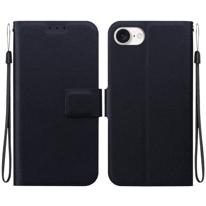 For iPhone 16e Ultra-thin Voltage Magnetic Buckle Leather Phone Case(Black) - iPhone 16e Cases by buy2fix | Online Shopping UK | buy2fix