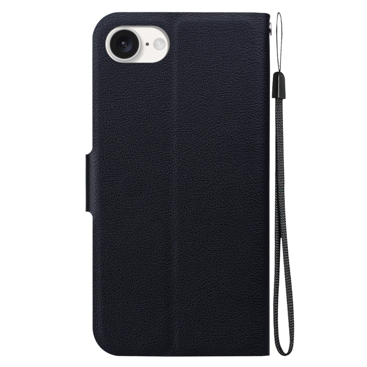 For iPhone 16e Ultra-thin Voltage Magnetic Buckle Leather Phone Case(Black) - iPhone 16e Cases by buy2fix | Online Shopping UK | buy2fix