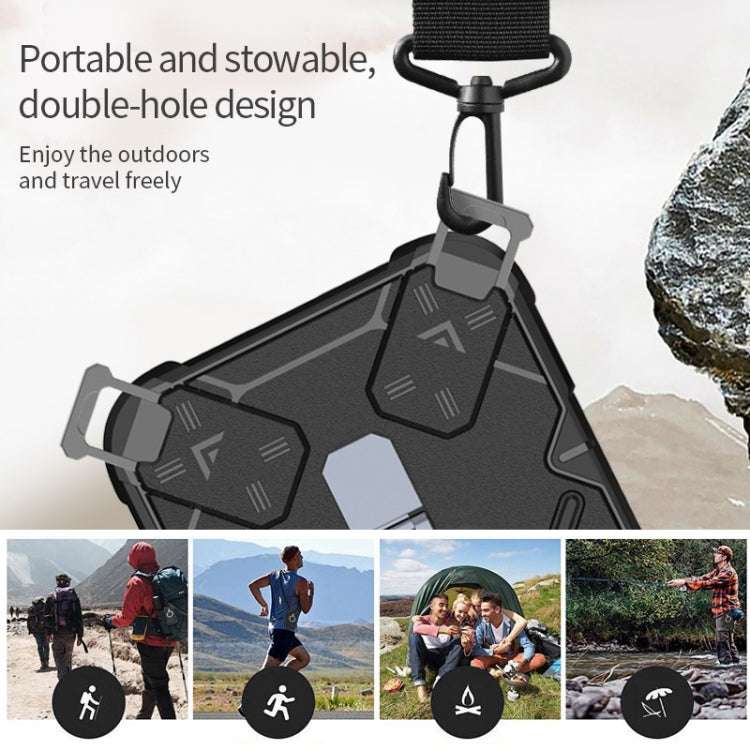 For iPhone 13 Pro Max Camera Shield Armor MagSafe Holder Phone Case with Strap(Sapphire Blue) by buy2fix