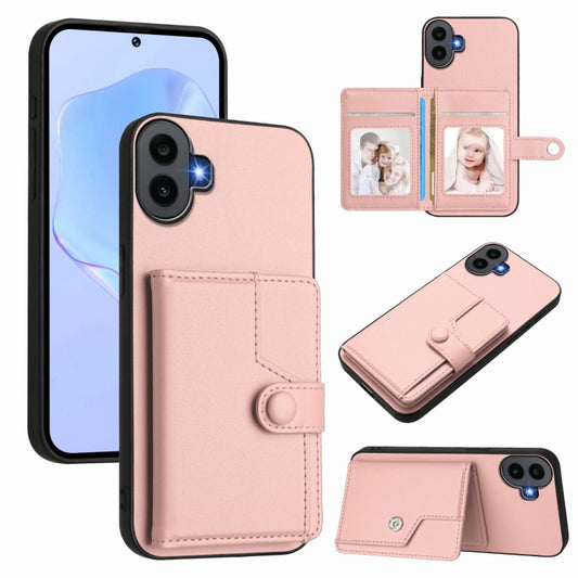 For Nothing CMF Phone 1 Button Card Bag RFID Anti-theft Phone Case(Pink) - Nothing Cases by buy2fix | Online Shopping UK | buy2fix