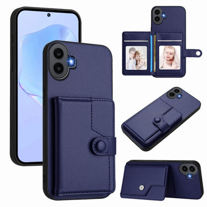 For Nothing CMF Phone 1 Button Card Bag RFID Anti-theft Phone Case(Blue) - More Brand by buy2fix | Online Shopping UK | buy2fix
