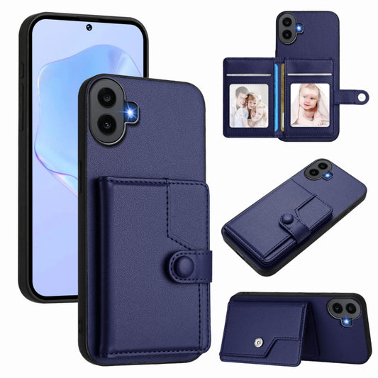 For Nothing CMF Phone 1 Button Card Bag RFID Anti-theft Phone Case(Blue) - More Brand by buy2fix | Online Shopping UK | buy2fix