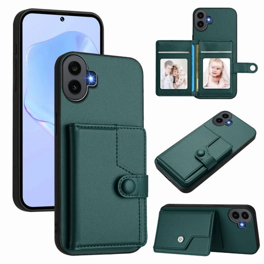 For Nothing CMF Phone 1 Button Card Bag RFID Anti-theft Phone Case(Green) - Nothing Cases by buy2fix | Online Shopping UK | buy2fix