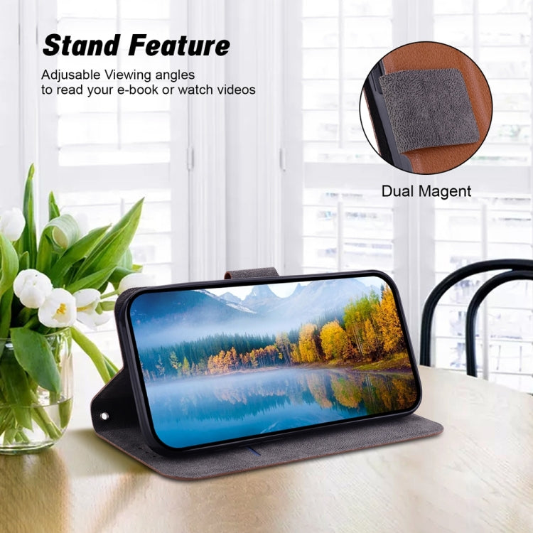 For Samsung Galaxy S25 Ultra 5G Ultra-thin Voltage Magnetic Buckle Leather Phone Case(Brown) by buy2fix