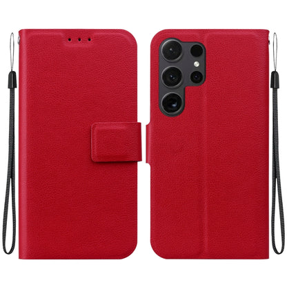 For Samsung Galaxy S25 Ultra 5G Ultra-thin Voltage Magnetic Buckle Leather Phone Case(Red) by buy2fix