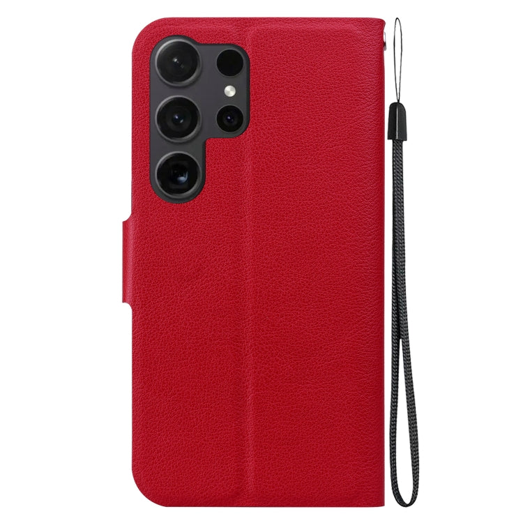 For Samsung Galaxy S25 Ultra 5G Ultra-thin Voltage Magnetic Buckle Leather Phone Case(Red) by buy2fix
