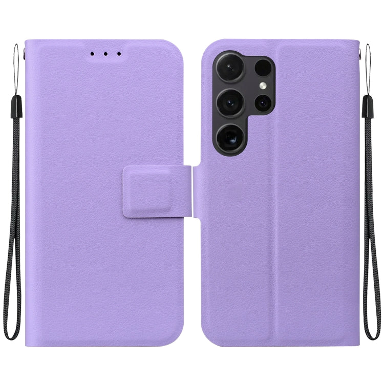 For Samsung Galaxy S25 Ultra 5G Ultra-thin Voltage Magnetic Buckle Leather Phone Case(Purple) by buy2fix
