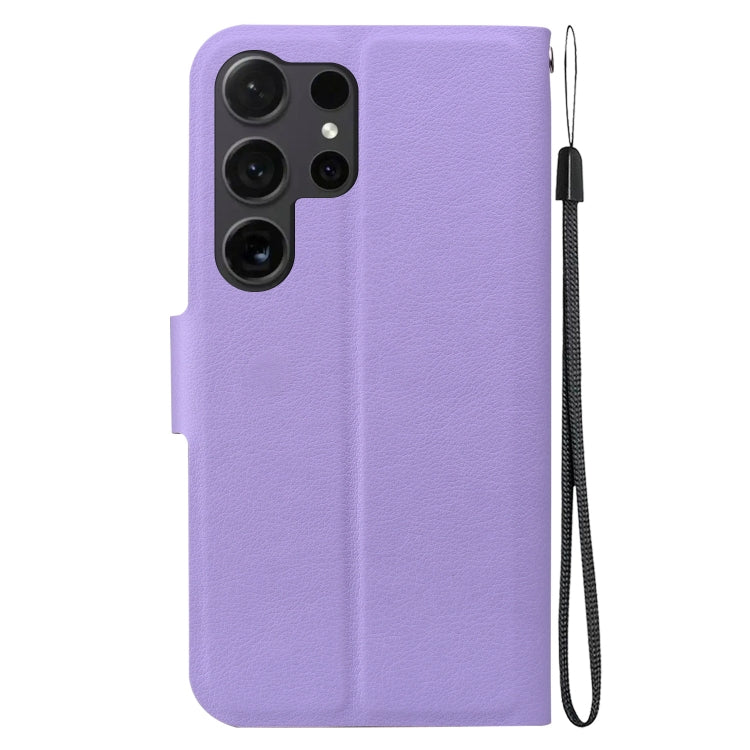 For Samsung Galaxy S25 Ultra 5G Ultra-thin Voltage Magnetic Buckle Leather Phone Case(Purple) by buy2fix