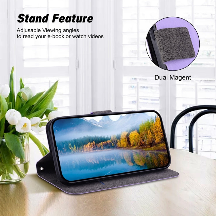 For Samsung Galaxy S25 Ultra 5G Ultra-thin Voltage Magnetic Buckle Leather Phone Case(Purple) by buy2fix