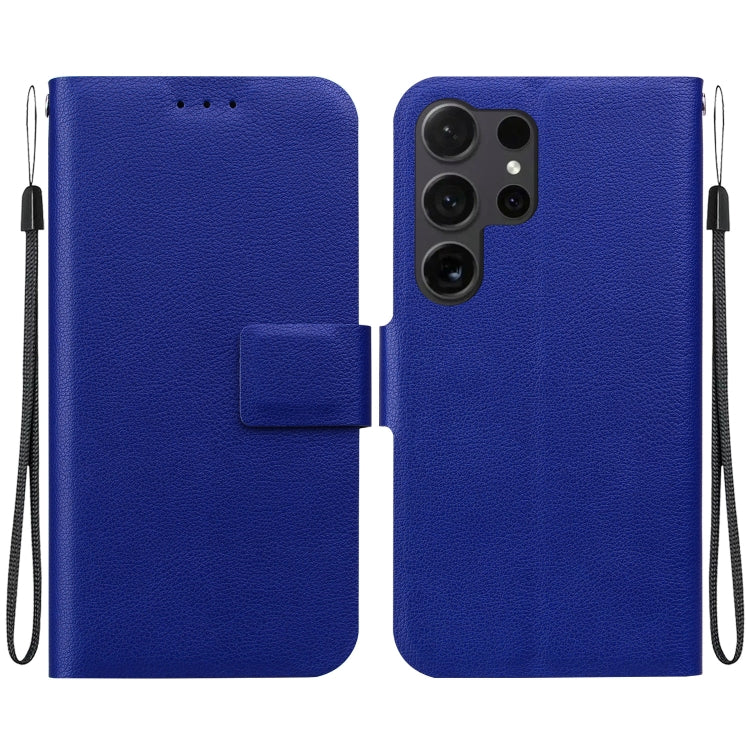 For Samsung Galaxy S25 Ultra 5G Ultra-thin Voltage Magnetic Buckle Leather Phone Case(Blue) by buy2fix