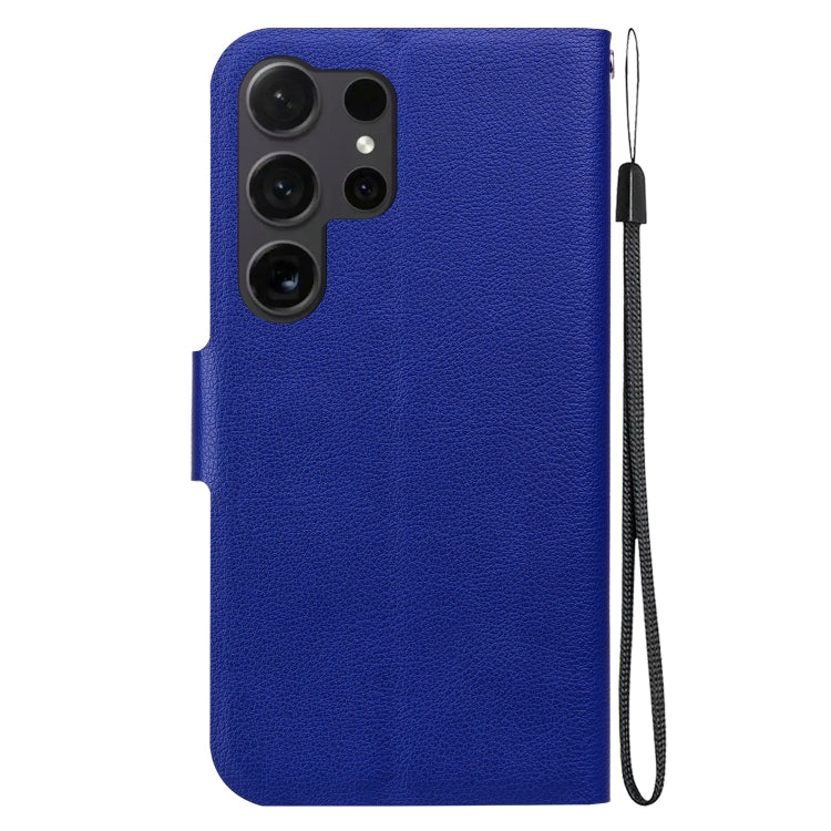 For Samsung Galaxy S25 Ultra 5G Ultra-thin Voltage Magnetic Buckle Leather Phone Case(Blue) by buy2fix