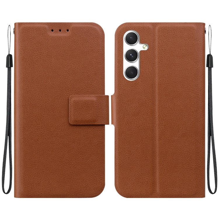 For Samsung Galaxy S25 5G Ultra-thin Voltage Magnetic Buckle Leather Phone Case(Brown) by buy2fix
