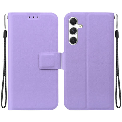 For Samsung Galaxy S25 5G Ultra-thin Voltage Magnetic Buckle Leather Phone Case(Purple) by buy2fix