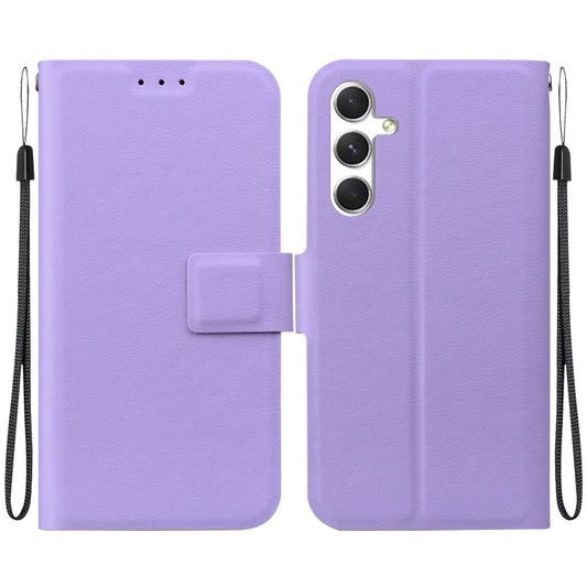 For Samsung Galaxy S25 5G Ultra-thin Voltage Magnetic Buckle Leather Phone Case(Purple) by buy2fix