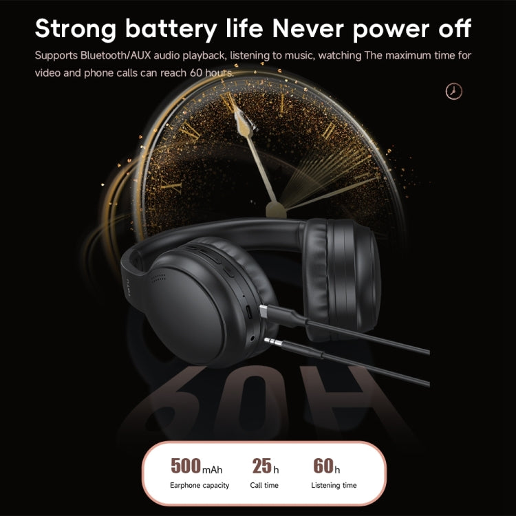 TOTUDESIGN BE-1-HP Wireless Bluetooth V5.3 Foldable Headphones(Black) - Headset & Headphone by TOTUDESIGN | Online Shopping UK | buy2fix