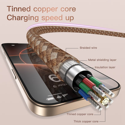 TOTUDESIGN CB-18-CC 1.2m Glowing Type-C / USB-C to Type-C / USB-C Charging Data Cable(Rose Gold) - USB-C & Type-C Cable by TOTUDESIGN | Online Shopping UK | buy2fix