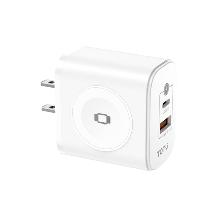 TOTUDESIGN UW128 23W USB-A to Type-C GaN Watch Fast Charging Travel Charger, Plug:US Plug(White) - Multifunction Charger by TOTUDESIGN | Online Shopping UK | buy2fix