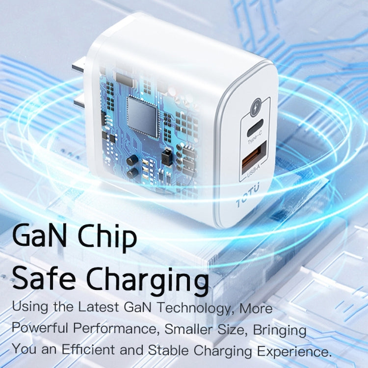 TOTUDESIGN UW128 23W USB-A to Type-C GaN Watch Fast Charging Travel Charger, Plug:US Plug(White) - Multifunction Charger by TOTUDESIGN | Online Shopping UK | buy2fix