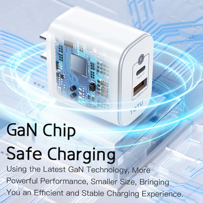 TOTUDESIGN UW128 23W USB-A to Type-C GaN Watch Fast Charging Travel Charger, Plug:US Plug(White) - Multifunction Charger by TOTUDESIGN | Online Shopping UK | buy2fix