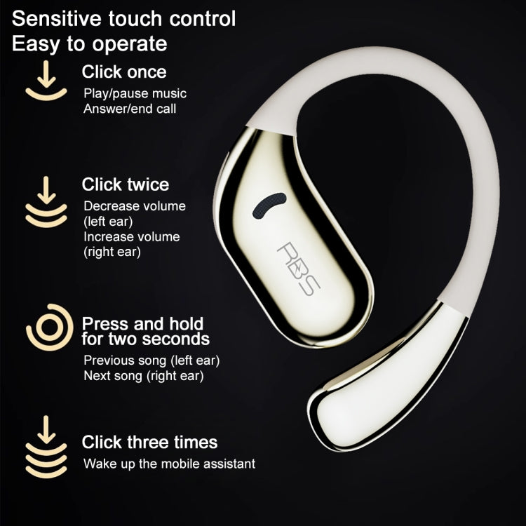 RBS S18 OWS Ultra Open Wireless Bluetooth Earphones(Creamy White) - TWS Earphone by buy2fix | Online Shopping UK | buy2fix