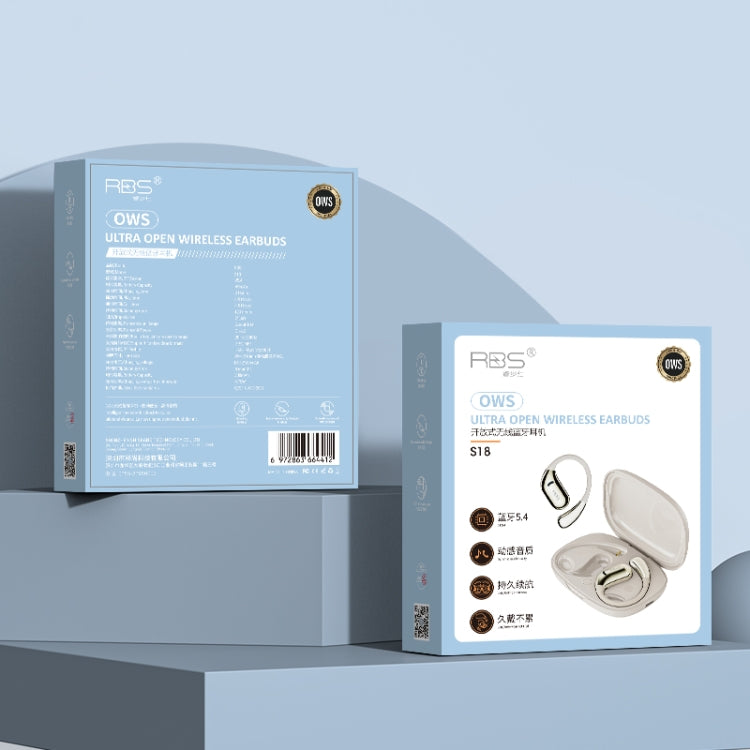 RBS S18 OWS Ultra Open Wireless Bluetooth Earphones(Creamy White) - TWS Earphone by buy2fix | Online Shopping UK | buy2fix