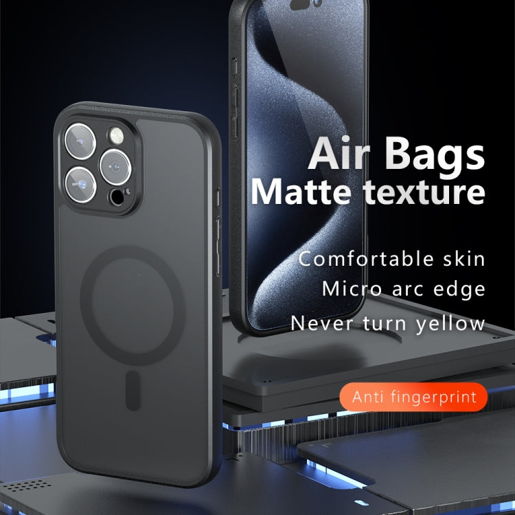 For iPhone 16 Pro Armor MagSafe PC Hybrid TPU Phone Case(Frosted Black) - iPhone 16 Pro Cases by buy2fix | Online Shopping UK | buy2fix