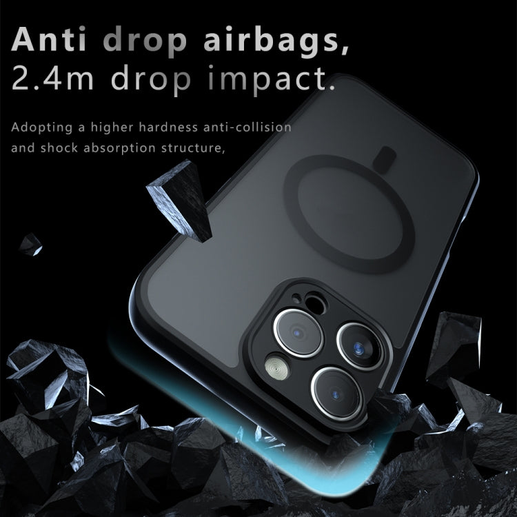 For iPhone 16 Pro Armor MagSafe PC Hybrid TPU Phone Case(Frosted Black) - iPhone 16 Pro Cases by buy2fix | Online Shopping UK | buy2fix